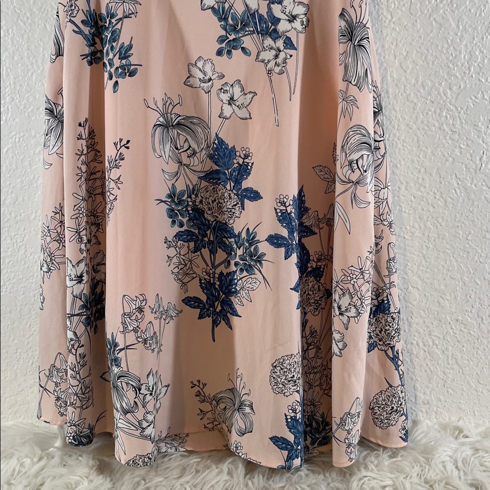 Banana Republic Blue and Pink Floral Off Shoulder Dress Size 6 - Picture 6 of 9